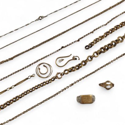 LOT DE BIJOUX OU ELEMENTS DE BIJOUX en or...