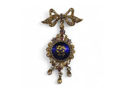 DELICATE BROCHE PENDENTIF en or 750 millièmes...