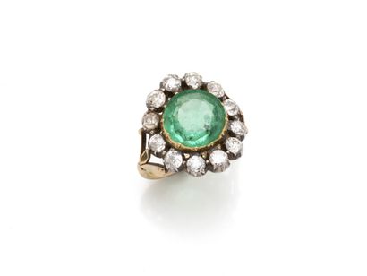 BELLE BAGUE MARGUERITE en or 585 et argent...