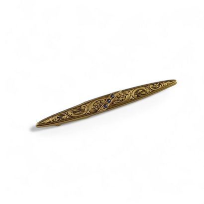 BROCHE BARRETTE Circa 1900 en or jaune 750...