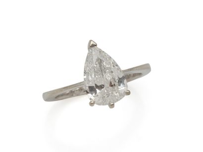 SOLITAIRE RING in 750 thousandths white gold,...