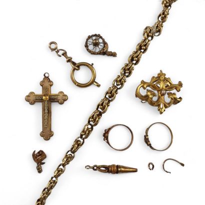 LOT DE BIJOUX OU ELEMENTS DE BIJOUX en or...