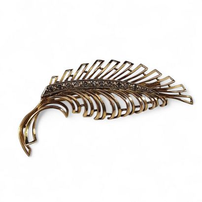BROCHE PLUME du Deuxième Tiers du XXème Siècle...
