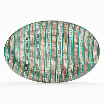 Robert PICAULT (1919-2000)
OVAL FLAT 
Glazed...