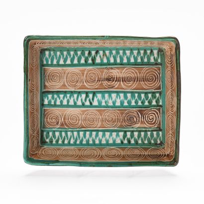 Robert PICAULT (1919-2000)
RECTANGULAR DISH
Glazed...