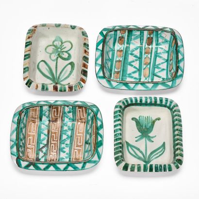 Robert PICAULT (1919-2000)
Set of 4 RAVIERS
Glazed...
