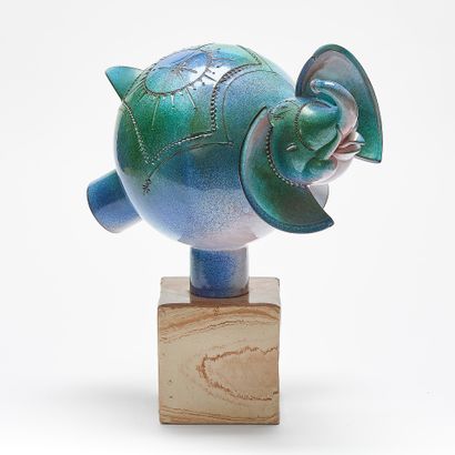 Antoine ARNAUD XXth Century 
ELEPHANT SCULPTURE
Glazed...
