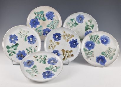 Albert THIRY (1932-2009)
Set of 6 ASSIETTES...