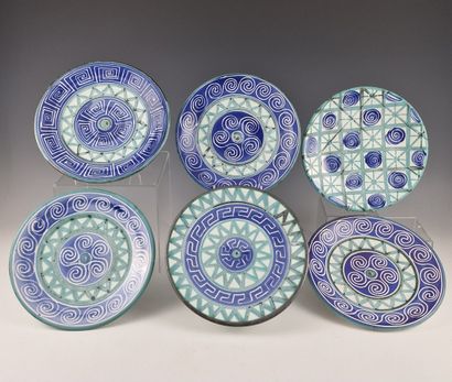 Robert PICAULT (1919-2000)
Set of 6 ASSIETTES...