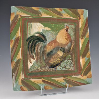 GUAL XXth Century
LARGE ROOSTER BOWL
Glazed...