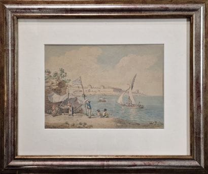 BAUGEAN (XIXème Siècle)
Bord de mer animé...