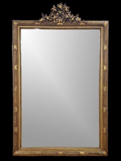 GRAND MIROIR DE CHEMINEE de Style Louis XVI...