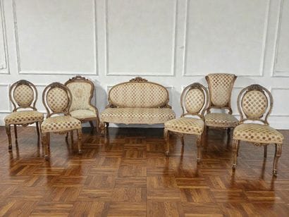 MOBILIER DE SALON CINQ PIECES COMPOSITE de...