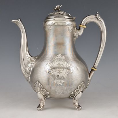 LARGE BALuster teapot on cambered legs in...