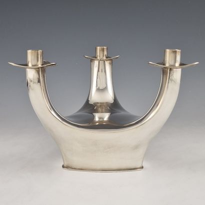 BEAUTIFUL modernist three-light TABLE CANDELABER...