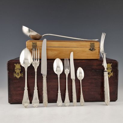 IMPORTANT SET OF COUVERTS AND KNIVES FOR...