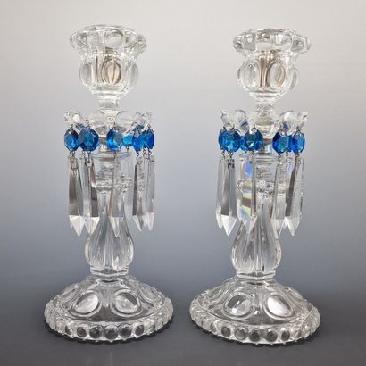 BACCARAT - MODELE MEDAILLON - PAIR OF CANDLES...