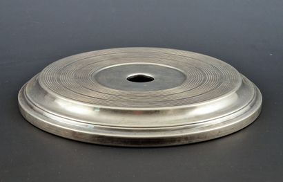 CHRISTOFLE - ROUND FLAT TOP in grooved silver-plated...