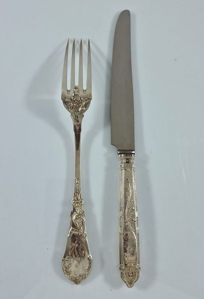 IMPORTANT SET OF COUVERTS AND KNIVES FOR...
