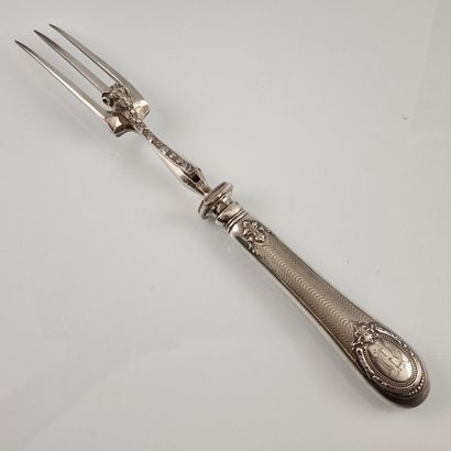 BELLE FOURCHETTE A GIGOT à manche monté argent...