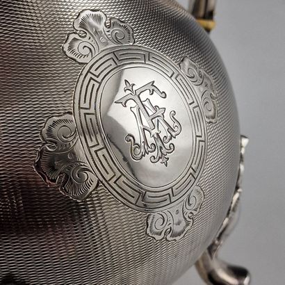 LARGE BALuster teapot on cambered legs in...