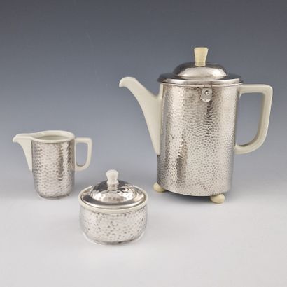 WMF - 3 PIECES COFFEE SET in off-white porcelain...