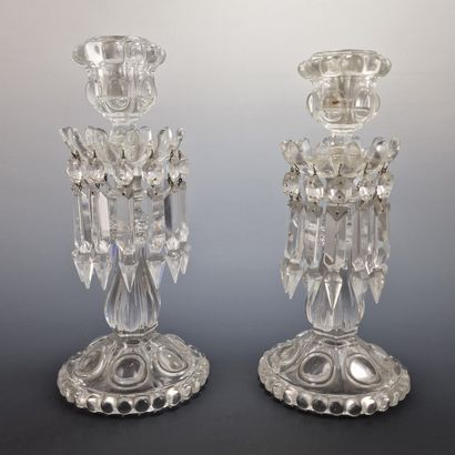 BACCARAT - MEDAILLON MODEL - PAIR OF PHOTOPHORES'...