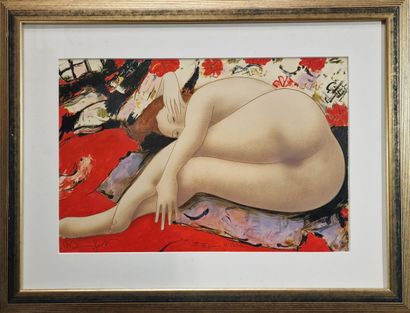 Alain BONNEFOIT (Né en 1937)
Nu couché 
LITHOGRAPHIE
Signée...