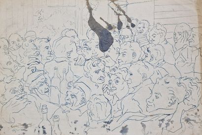 Boris TASLITZKY (1911-2005)
Scène de café...