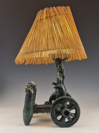VALLAURIS Circa 1950 - LAMPE SCULPTURE ELECTRIQUE...