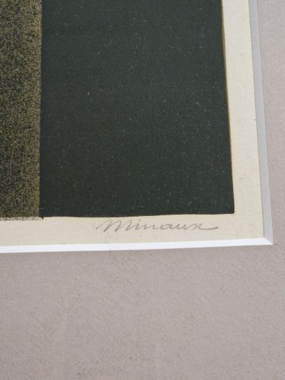 André MINAUX (1923-1986) 
Bouquet de fleurs
ESTAMPE...