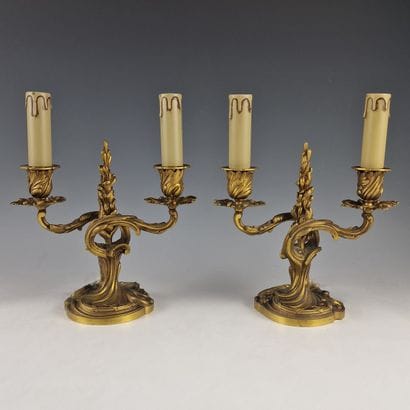 MAISON JOLLET & Cie - PAIRE DE CANDELABRES...