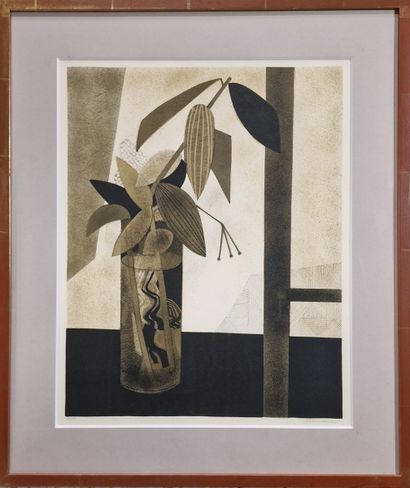 André MINAUX (1923-1986) 
Bouquet de fleurs
ESTAMPE...