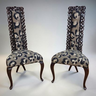 MAISON ROMEO - PAIR OF CHAIRS Circa 1980,...
