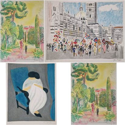 Ensemble de 4 LITHOGRAPHIES Comprenant :
Pierre...