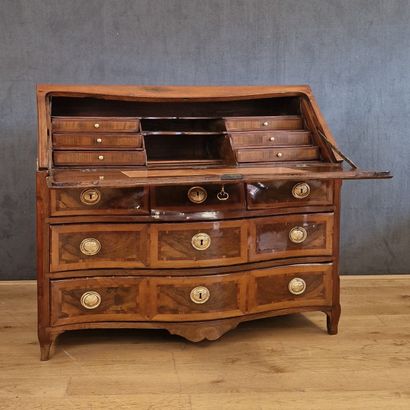 SCRIBANNE CHEST OF DRAWERS with a double-curved...