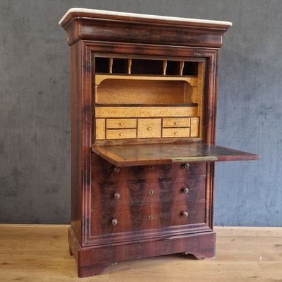 Louis Philippe-era FLIPPING DESK in flamed...