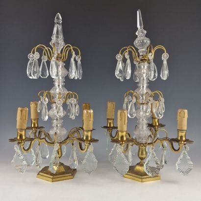 PAIR OF FOUR-LIGHT CHANDELIERS in 17th-Century...