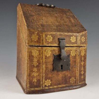18th Century COUVERTS CASE in wood sheathed...