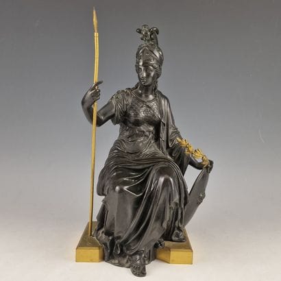 After Eutrope BOURET (1833–1906)
Seated Minerva
BRONZE...