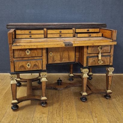 17th Century MAZARIN DESKTOP in walnut veneer...