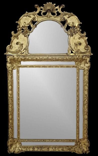 LARGE rectangular mirror with glazing beads...