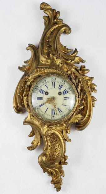 SMALL LOUIS XV-STYLE WALL CLOCK—circa 1900,...