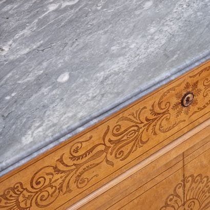 Charles X-era chest of drawers with doors...