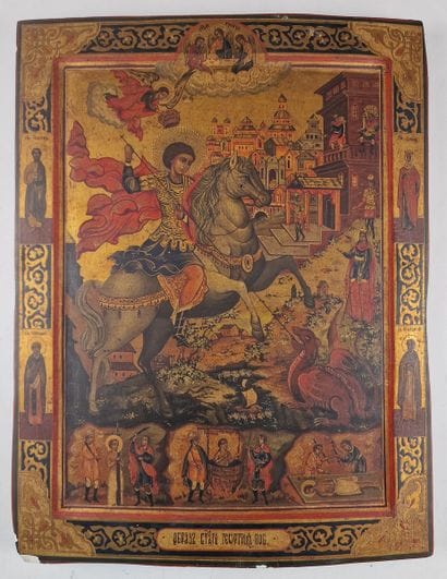 Icon of Saint George Slaying the Dragon,...