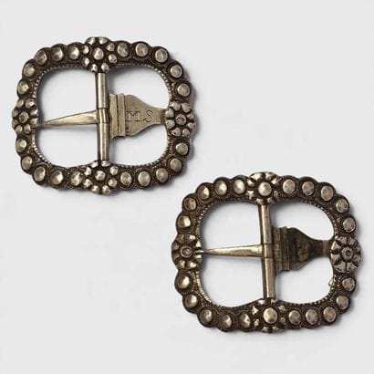 PAIR OF ORNATE OVAL BELT BUCKLES from the...