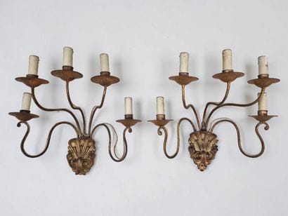 PAIR OF XVIIth CENTURY ELECTRIC FIVE-STAGE...