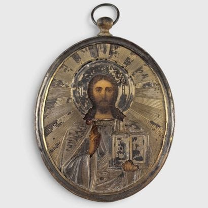 OVAL ICON OF CHRIST THE PANTOCRATOR, set...