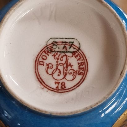 Sèvres porcelain COFFEE CUP AND SAUCER, with...