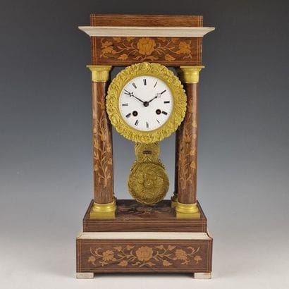 Antique Portal Clock; restored with rosewood...